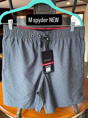 NWT Medium Spyder grey active shorts